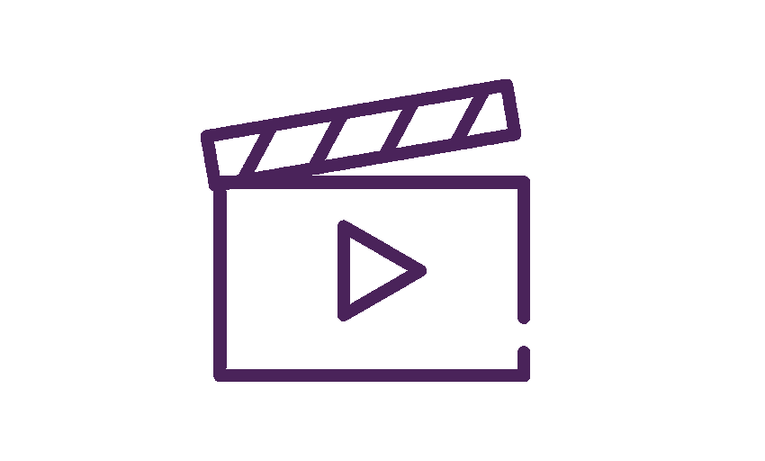 Icon of a purple clapperboard 